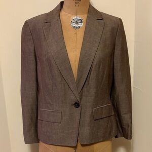 LOFT Tailored Single-Button Brown Gray Blazer